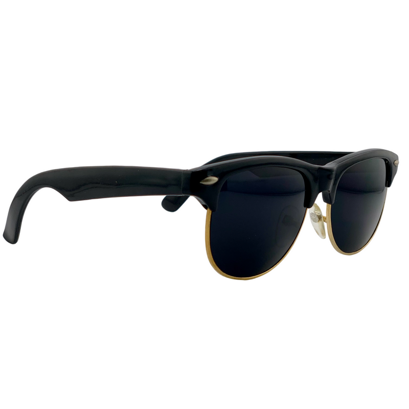 BLACK/GOLD WAYFARER WITH BLACK LENSES