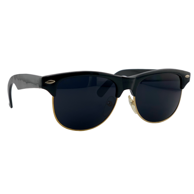 BLACK/GOLD WAYFARER WITH BLACK LENSES