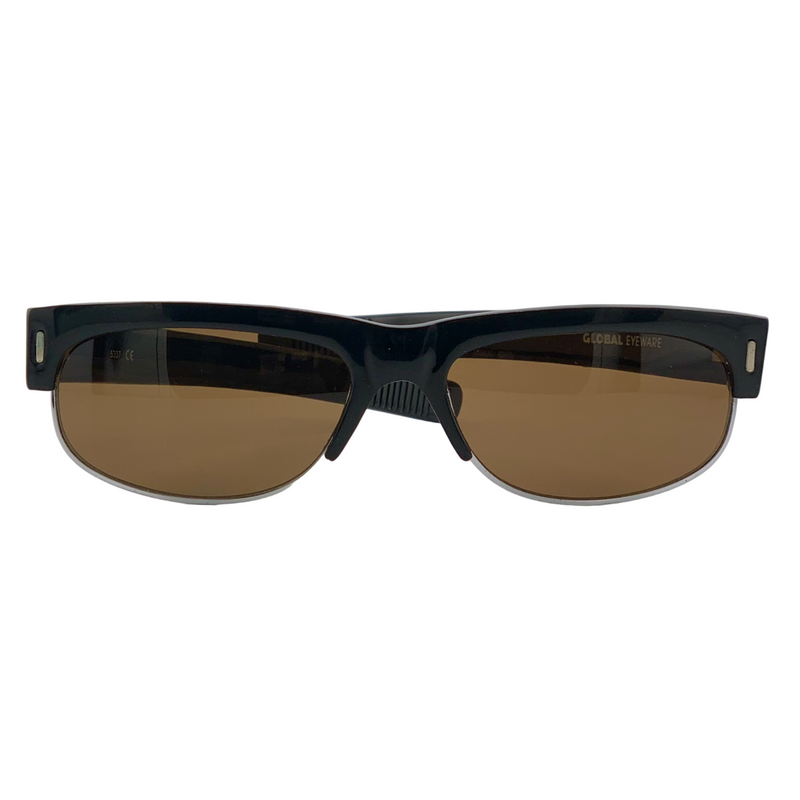 BLACK RECTANGLE FRAME WITH BROWN LENSES
