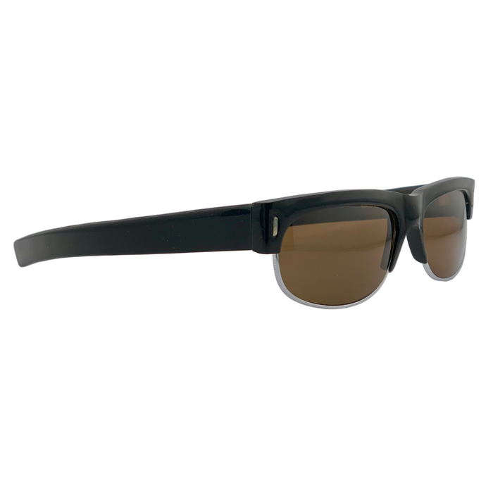 BLACK RECTANGLE FRAME WITH BROWN LENSES
