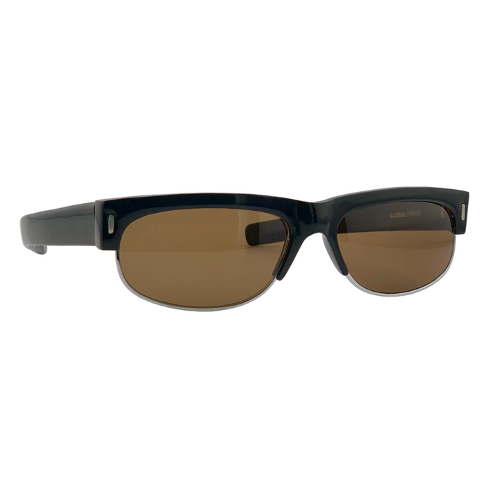 BLACK RECTANGLE FRAME WITH BROWN LENSES