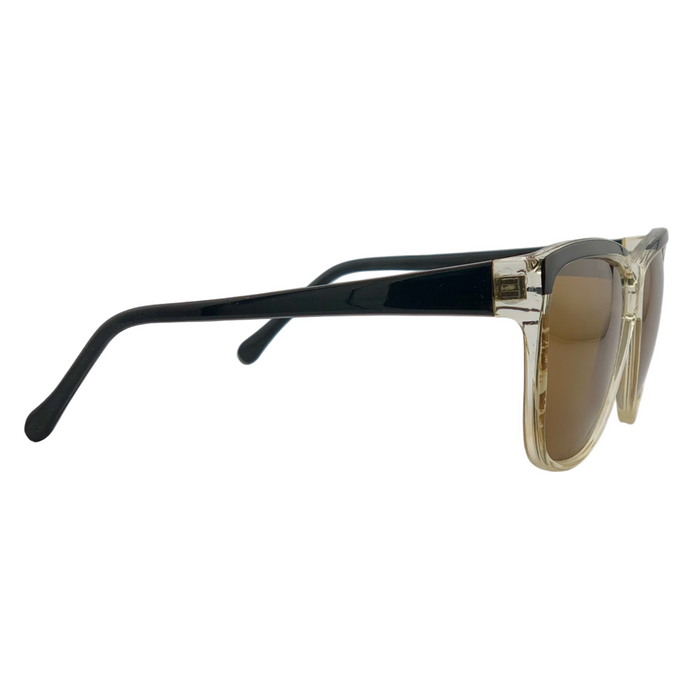 BLACK/CLEAR SQUARE FRAME WITH BROWN LENSES