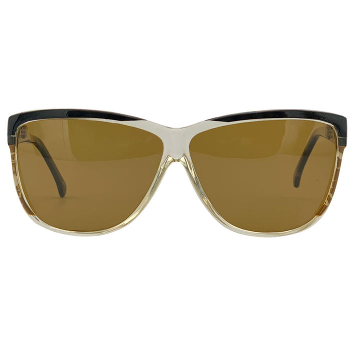 BLACK/CLEAR SQUARE FRAME WITH BROWN LENSES