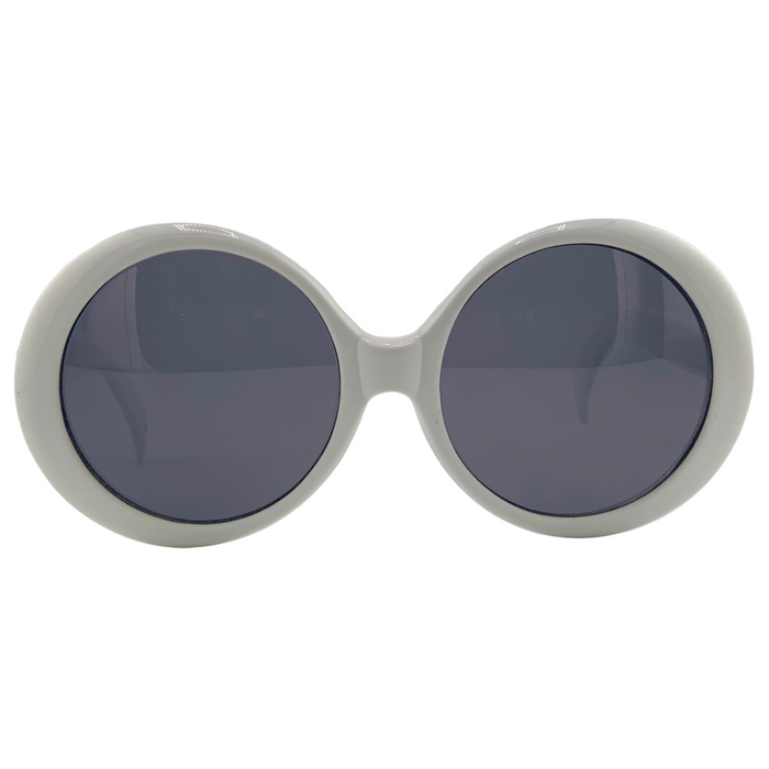 ROUND WHITE FRAME WITH SMOKE LENSES