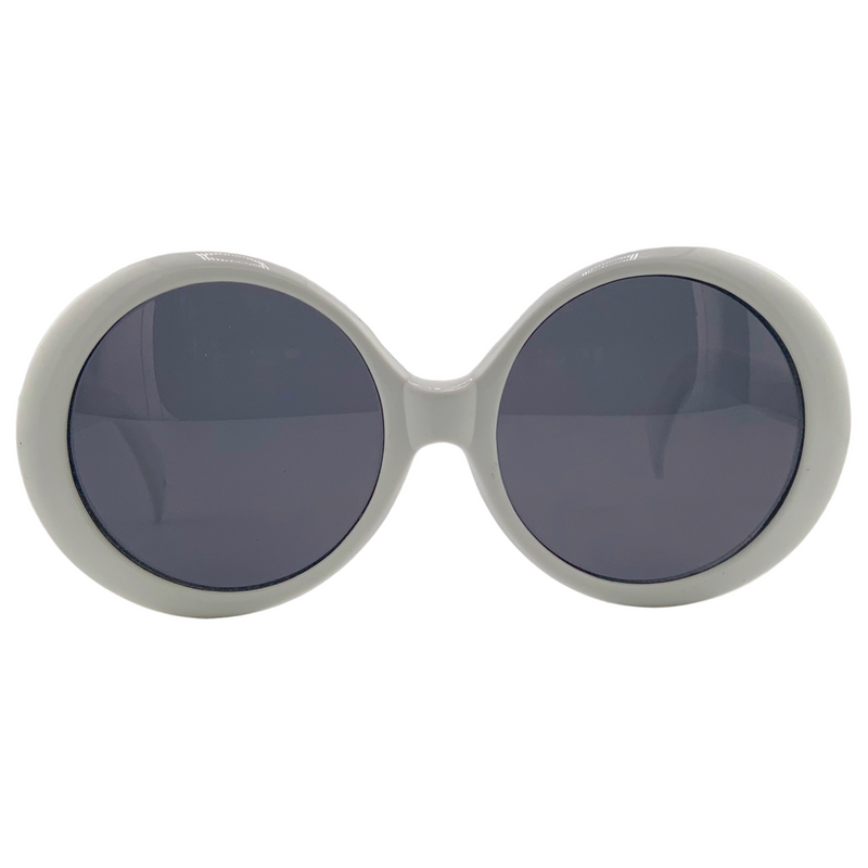 ROUND WHITE FRAME WITH SMOKE LENSES