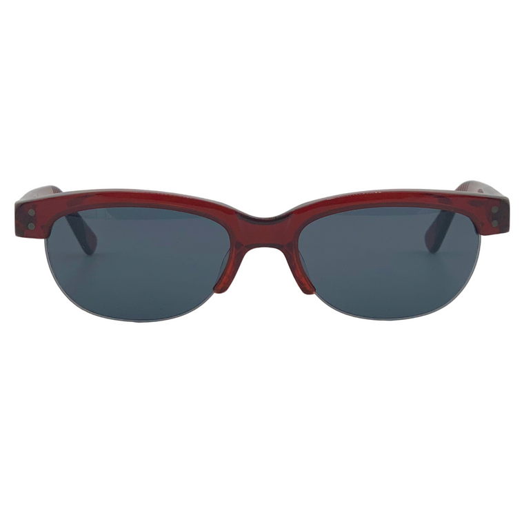 RED WAYFARER WITH SMOKE LENSES
