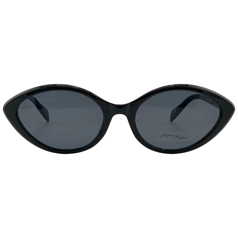 BLACK OVAL FRAME WITH BLACK LENSES