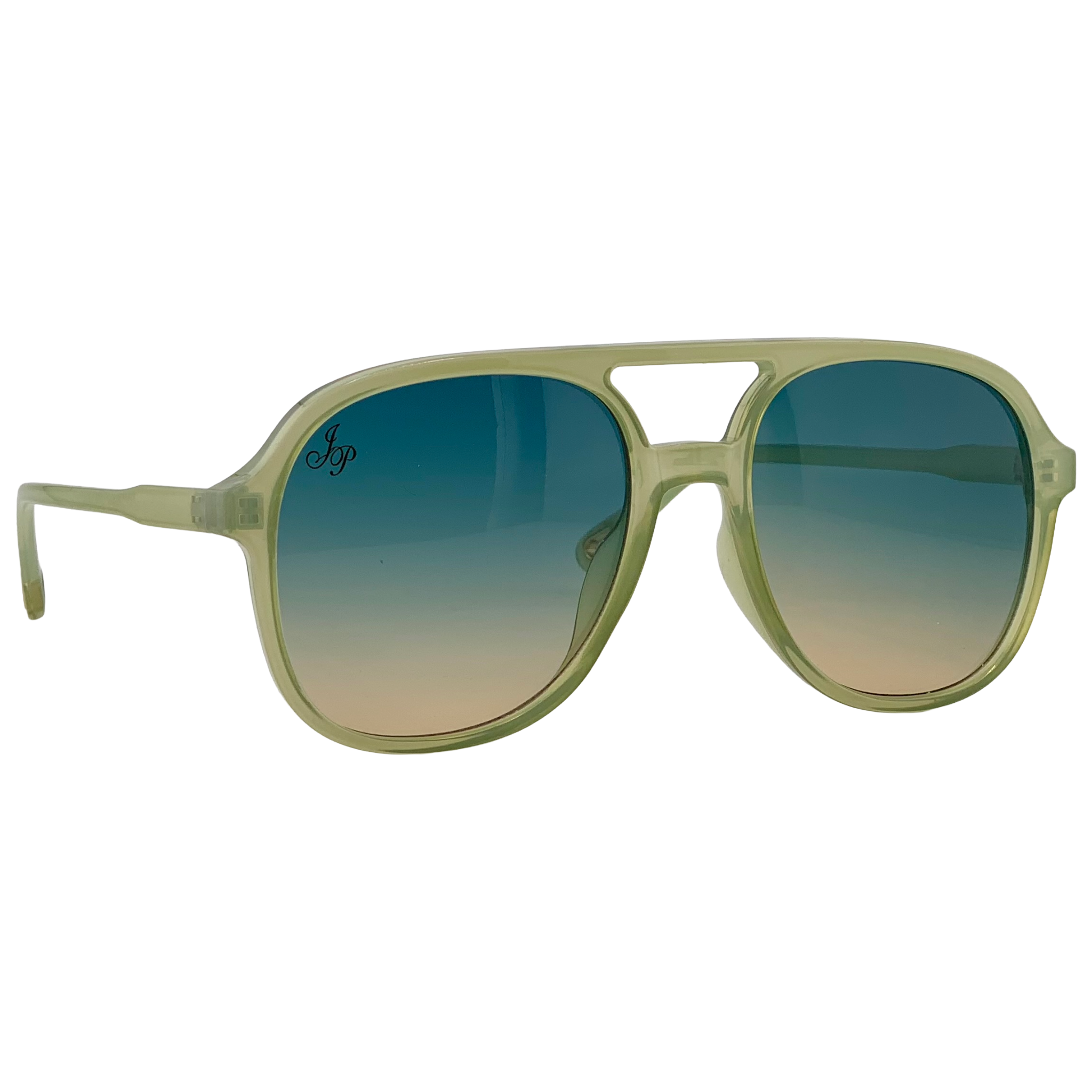 GREEN AVIATOR FRAME WITH GREEN GRAD LENSES