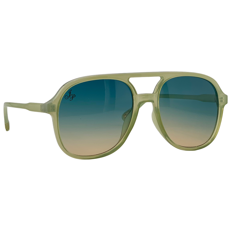 GREEN AVIATOR FRAME WITH GREEN GRAD LENSES