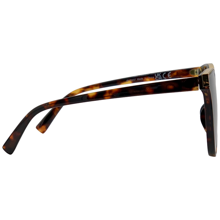 BROWN TORT/GOLD CAT EYE FRAME WITH PURPLE LENSES