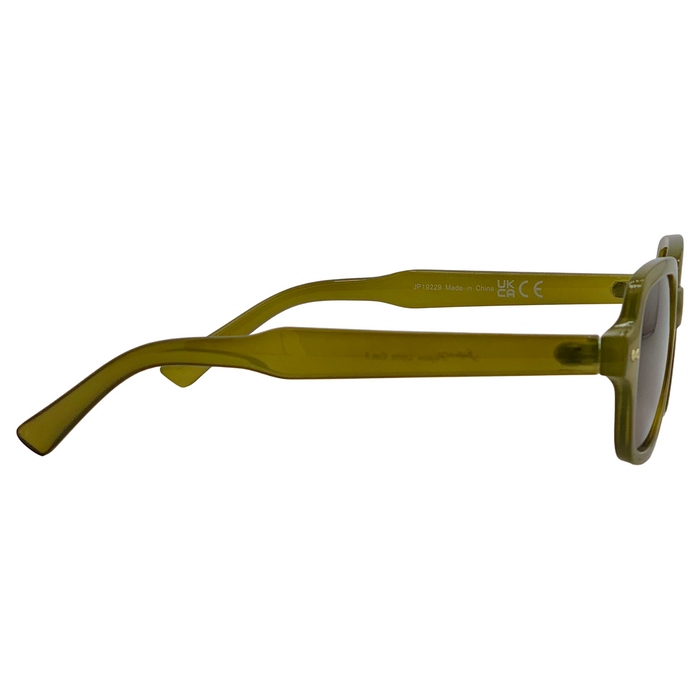 OLIVE GREEN SQUARE FRAME WITH BROWN LENSES