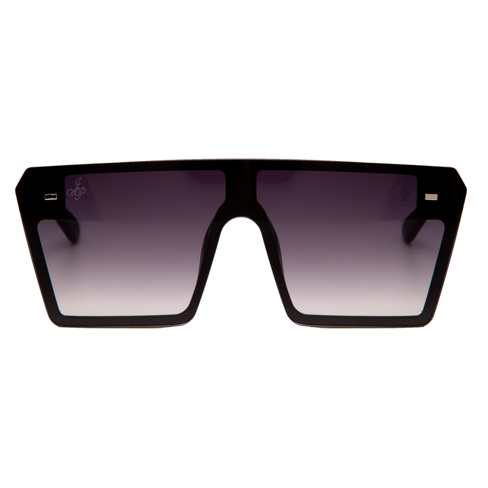 BLACK SQUARE FREAM WITH PURPLE LENSES