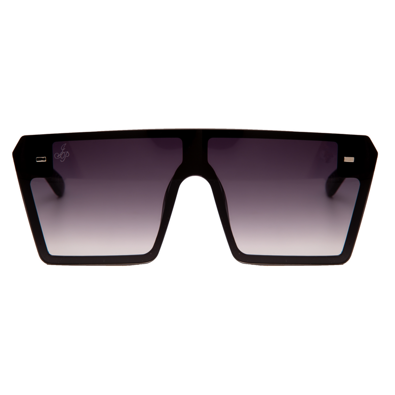 BLACK SQUARE FREAM WITH PURPLE LENSES