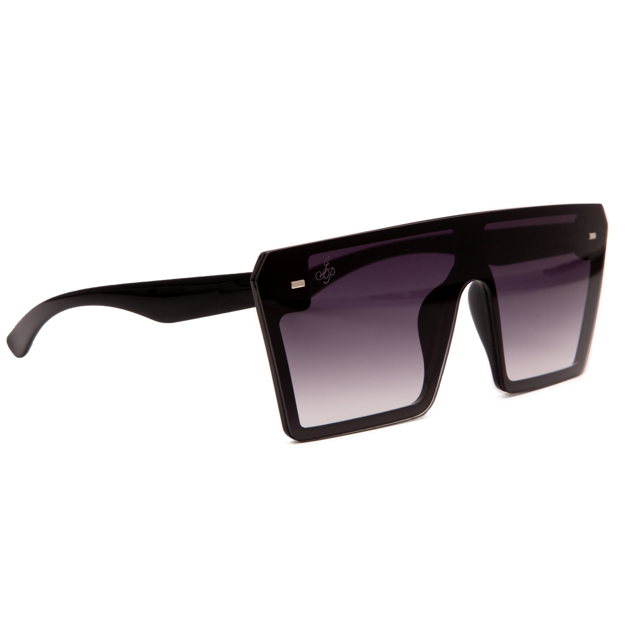 BLACK SQUARE FREAM WITH PURPLE LENSES