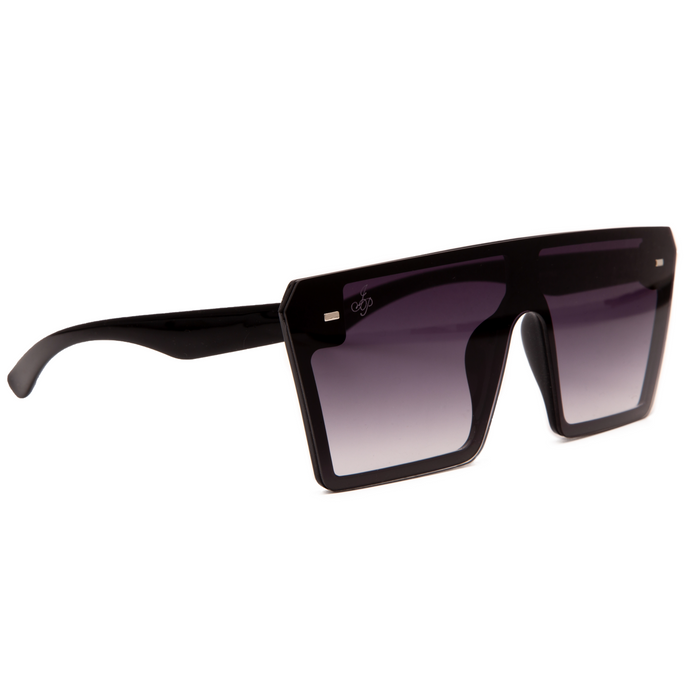 BLACK SQUARE FREAM WITH PURPLE LENSES