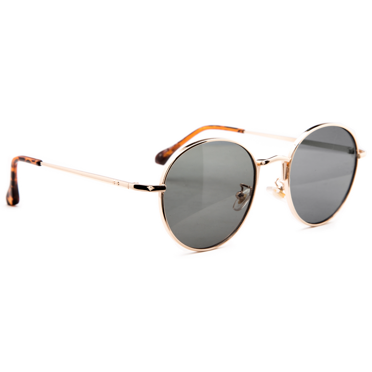 GOLD ROUND FRAME WITH GREEN LENSES