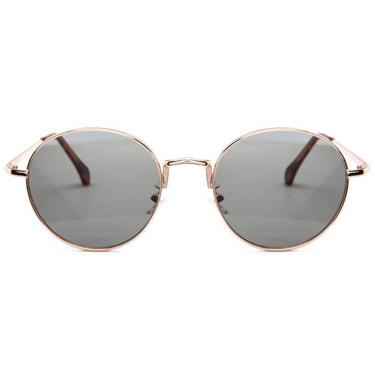 GOLD ROUND FRAME WITH GREEN LENSES