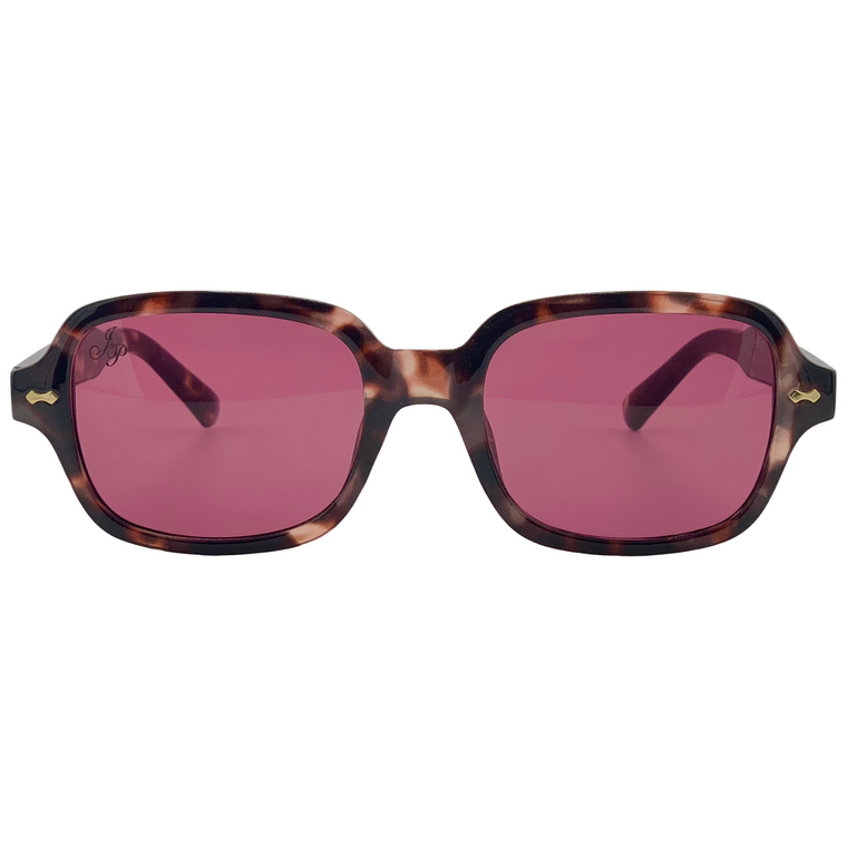 PURPLE TORT FRAME WITH PINK LENSES
