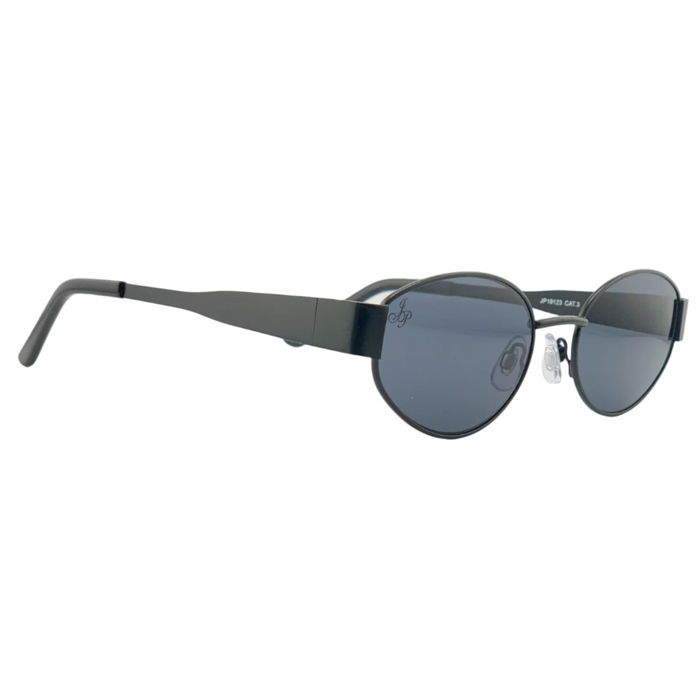 BLACK OVAL FRAME WITH GREY LENSES