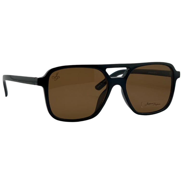BLACK AVIATOR FRAME WITH BROWN LENSES