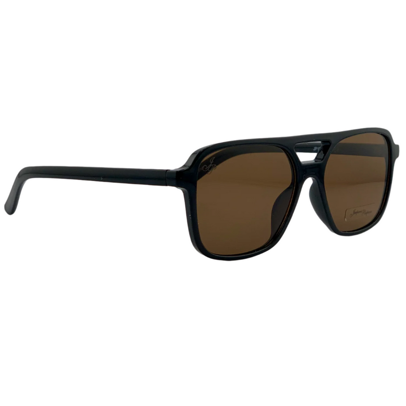 BLACK AVIATOR FRAME WITH BROWN LENSES