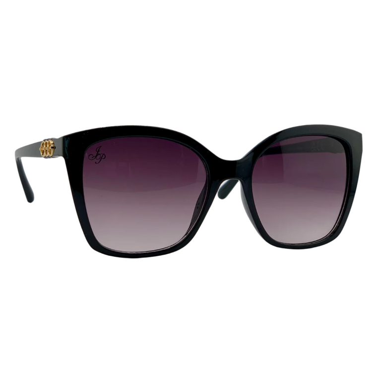 BLACK SQUARE FRAME WITH PURPLE LENSES