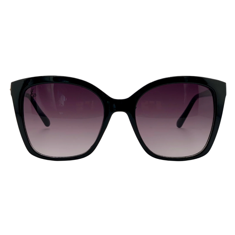 BLACK SQUARE FRAME WITH PURPLE LENSES