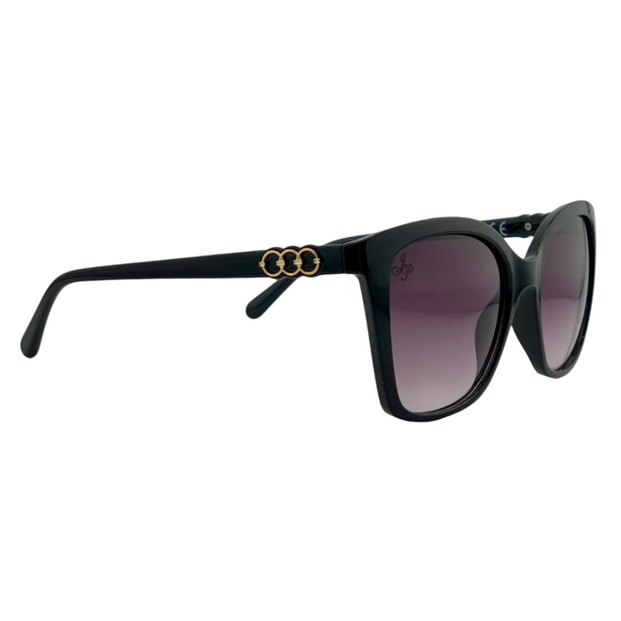 BLACK SQUARE FRAME WITH PURPLE LENSES