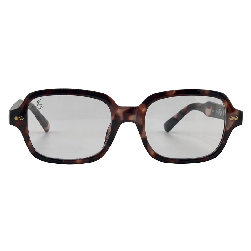 TORT SQUARE FRAME WITH CLEAR BLUE LIGHT LENSES