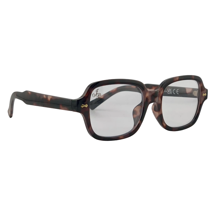 TORT SQUARE FRAME WITH CLEAR BLUE LIGHT LENSES