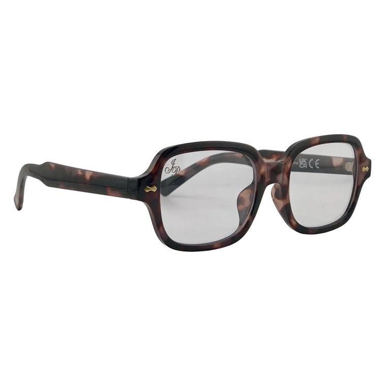 TORT SQUARE FRAME WITH CLEAR BLUE LIGHT LENSES