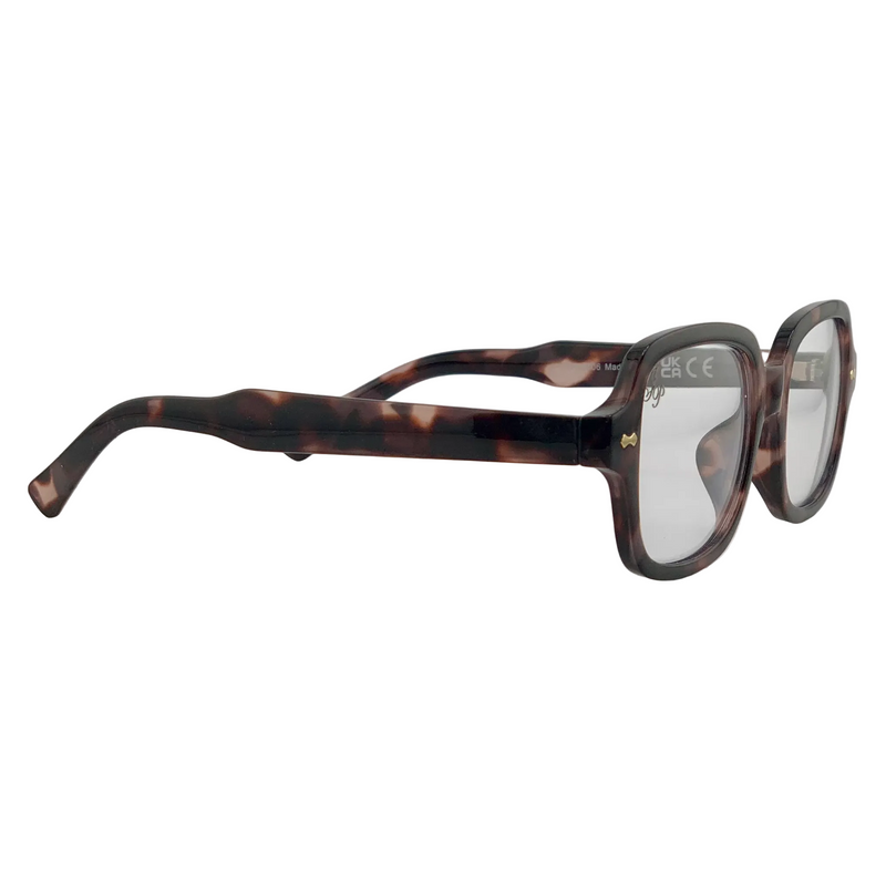 TORT SQUARE FRAME WITH CLEAR BLUE LIGHT LENSES