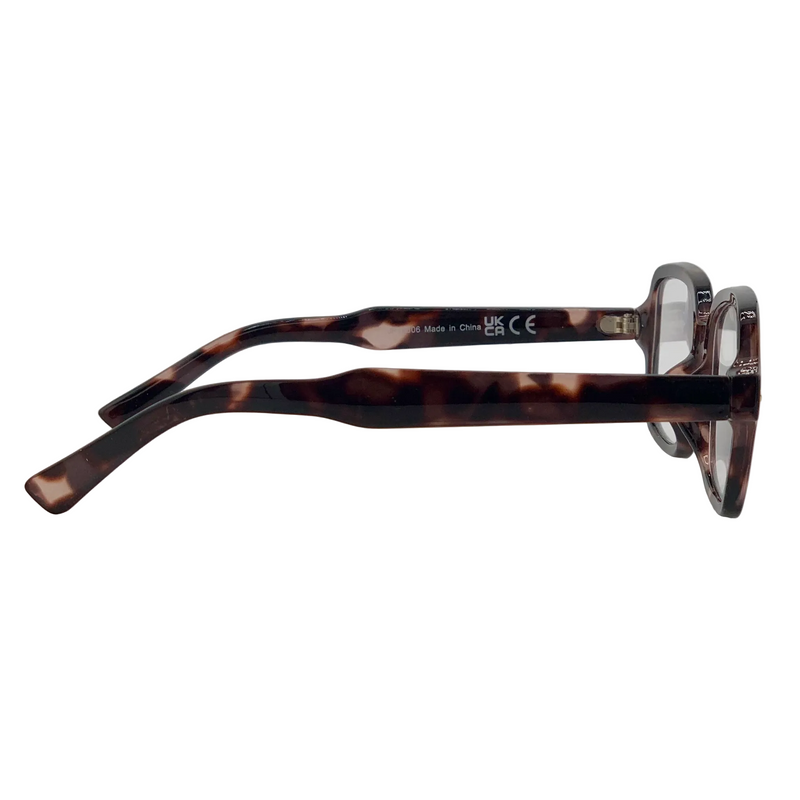 TORT SQUARE FRAME WITH CLEAR BLUE LIGHT LENSES