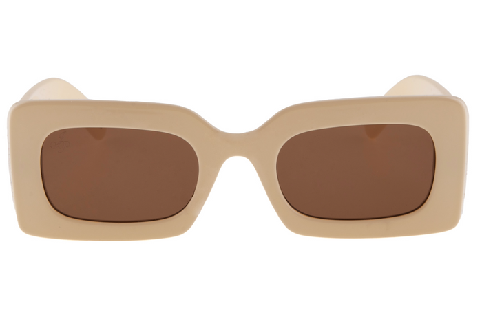 CHUNKY CREAM FRAME WITH BROWN LENSES