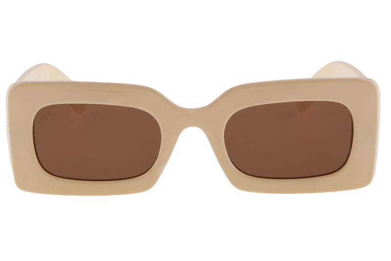 CHUNKY CREAM FRAME WITH BROWN LENSES