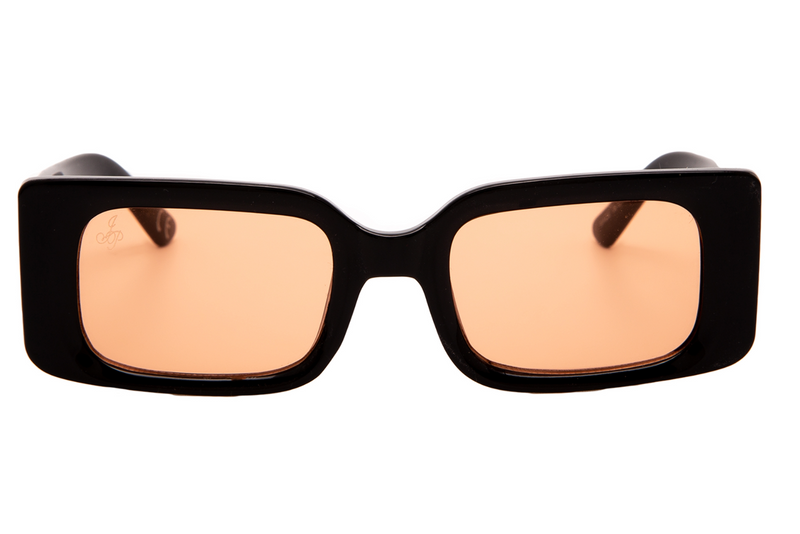 CHUNKY RECTANGLE FRAMES WITH ORANGE LENSES