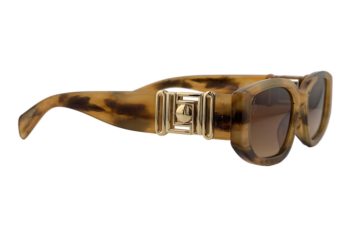 BROWN OVAL FRAME WITH BROWN LENSES