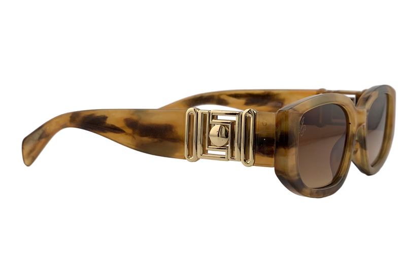 BROWN OVAL FRAME WITH BROWN LENSES