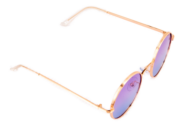 GOLD ROUND FRAME WITH PURPLE GRADIENT LENSES