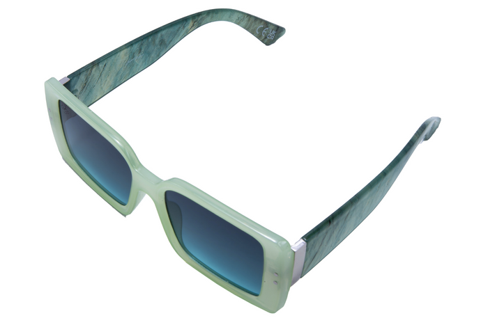 GREEN SQUARE FRAME WITH PRINTED TEMPLES