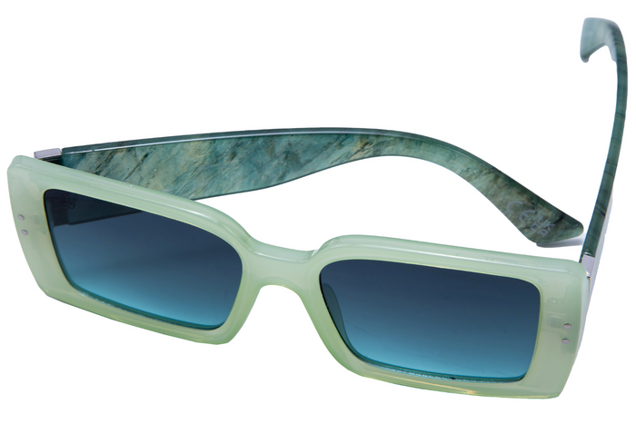 GREEN SQUARE FRAME WITH PRINTED TEMPLES