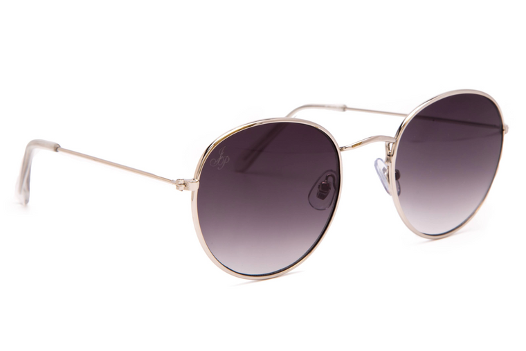 SILVER ROUND METAL FRAMES WITH SMOKE LENSES