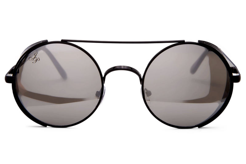 BLACK ROUND FRAME WITH MIRROR LENSES