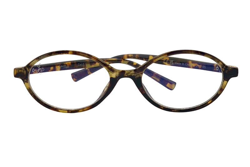 TORT OVAL FRAME WITH BLUE LIGHT LENSES