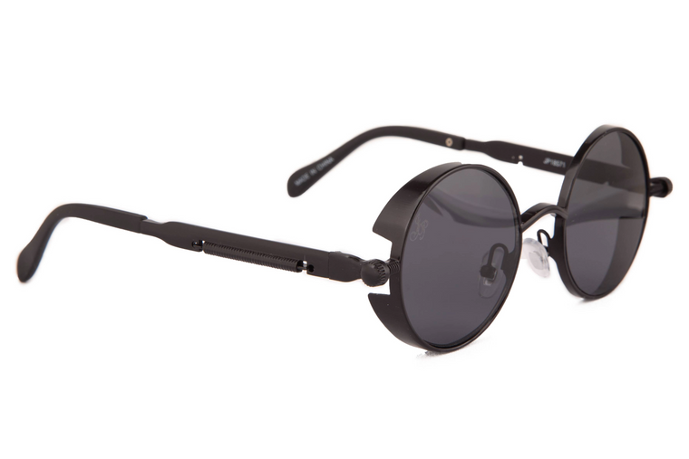 BLACK ROUND FRAME WITH SIDE CAPS