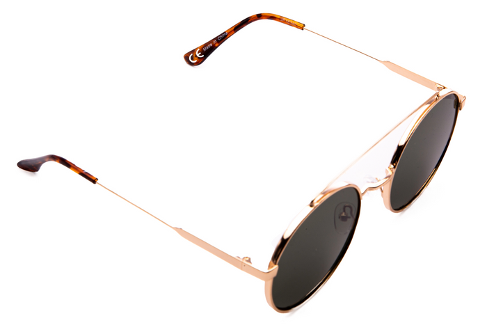 ROUND GOLD FRAME WITH GREEN LENSES