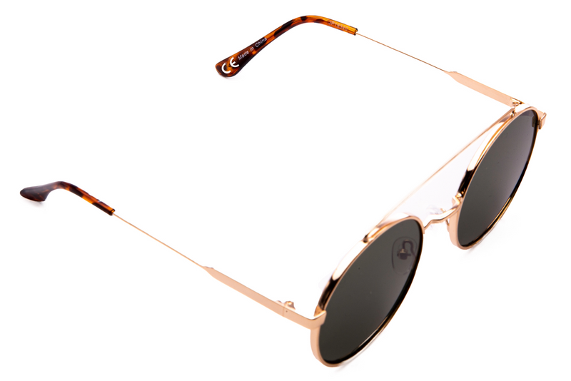 ROUND GOLD FRAME WITH GREEN LENSES