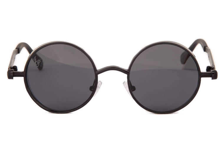 BLACK ROUND FRAME WITH SIDE CAPS