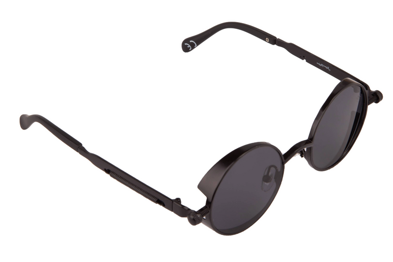 BLACK ROUND FRAME WITH SIDE CAPS