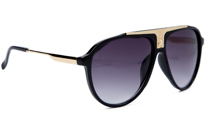 BLACK ROUND FRAME WITH PURPLE LENSES